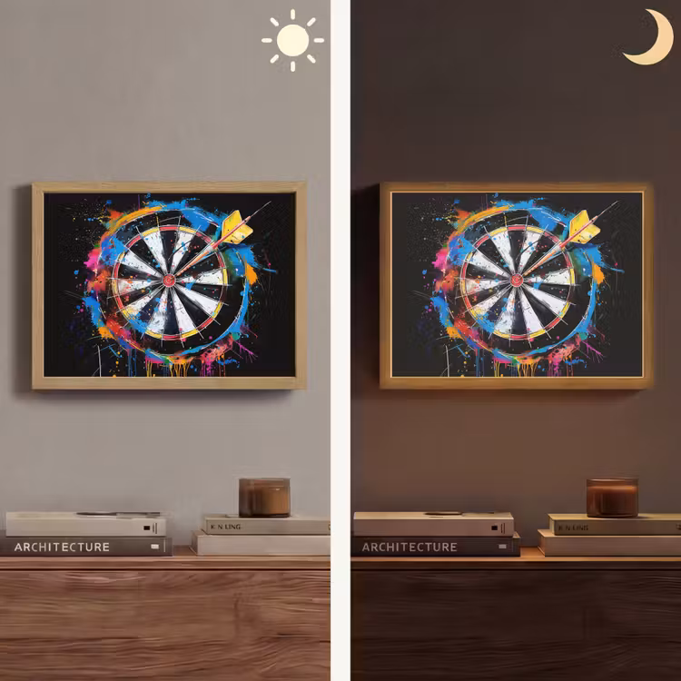 Graffiti - Sport - Darten - Dartbord Light Box met batterij (Wandlamp) middel -sfeer3