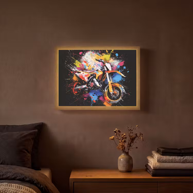 Graffiti - Sport - Motor - Motorcross Light Box met batterij (Wandlamp) middel -sfeer4