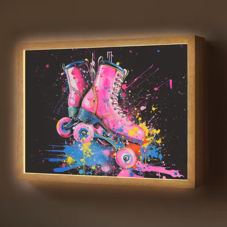 Graffiti - Sport - Rolschaatsen - Skating Light Box met batterij (Wandlamp) middel -z3d_website