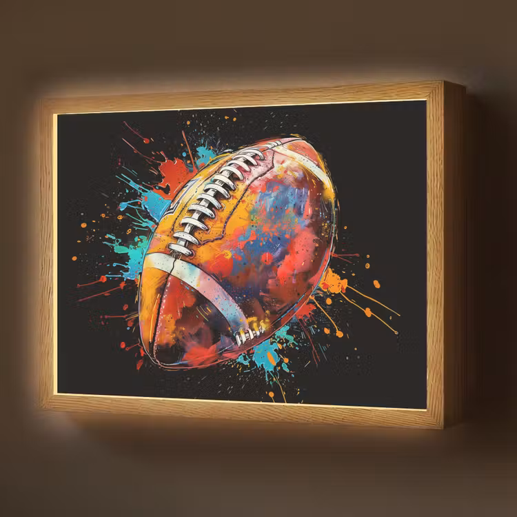 Graffiti - Sport - Rugby - American Football Light Box met batterij (Wandlamp) middel -z3d_website