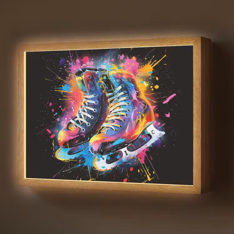 Graffiti - Sport - Schaatsen - Verf Light Box met batterij (Wandlamp) middel -z3d_website