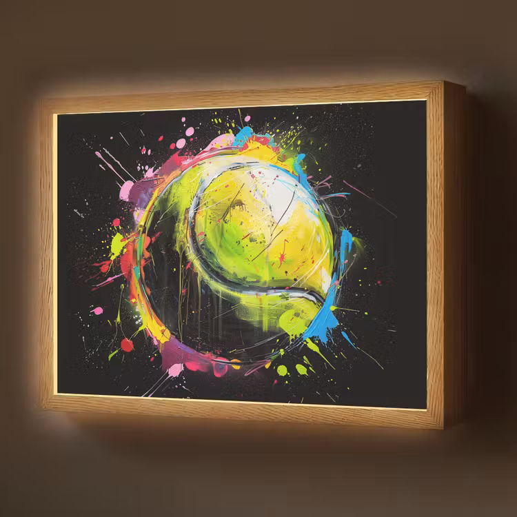 Graffiti - Sport - Tennis - Padel - Bal Light Box met batterij (Wandlamp) middel -z3d_website