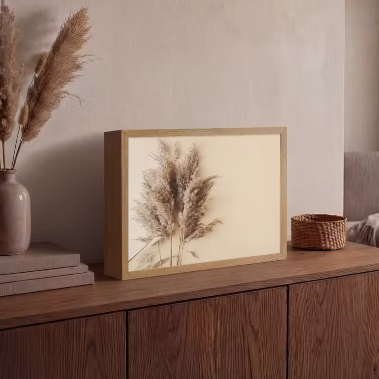 Graan - Pastel - Natuur Light Box met batterij (Wandlamp) middel -sfeer2