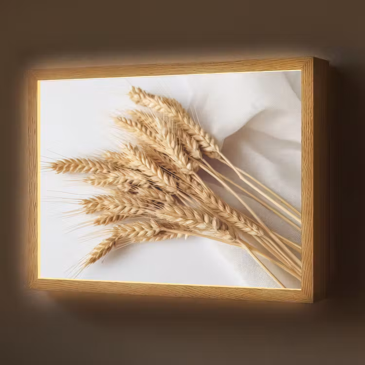 Graan - Geel - Wit - Natuur - Stilleven Light Box met batterij (Wandlamp) middel -z3d_website