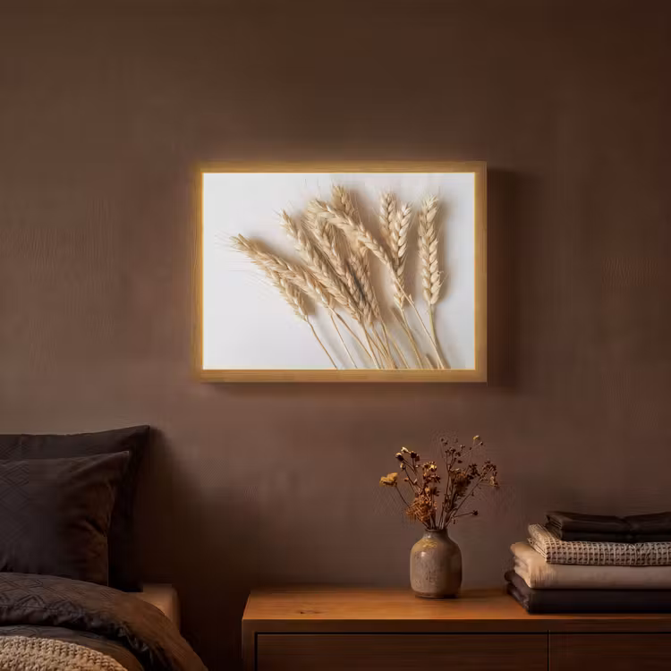 Graan - Geel - Wit - Stilleven Light Box met batterij (Wandlamp) middel -sfeer4