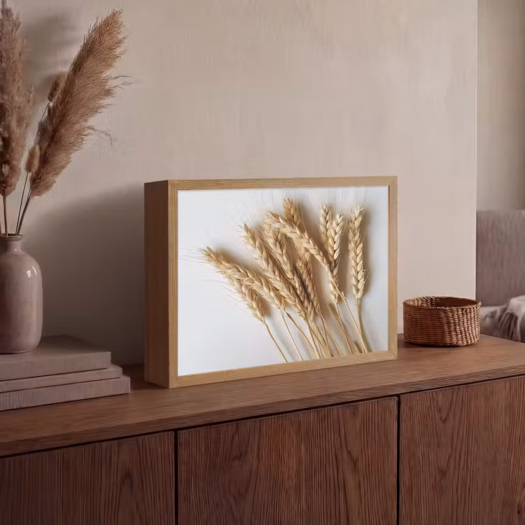 Graan - Geel - Wit - Stilleven Light Box met batterij (Wandlamp) middel -sfeer2