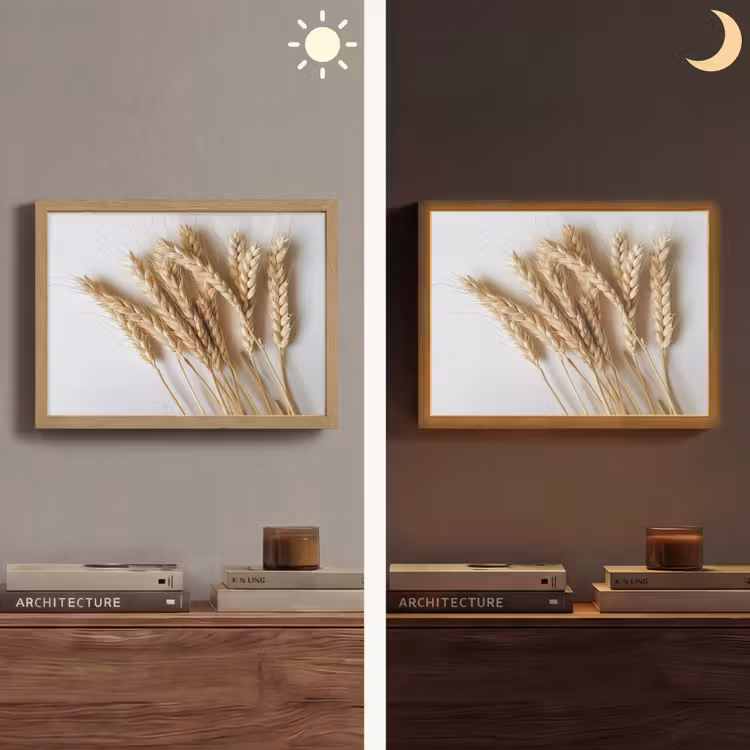 Graan - Geel - Wit - Stilleven Light Box met batterij (Wandlamp) middel -sfeer3