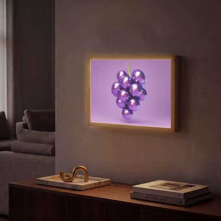 Druif - Disco - Glitter - Paars Light Box met batterij (Wandlamp) middel -sfeer1