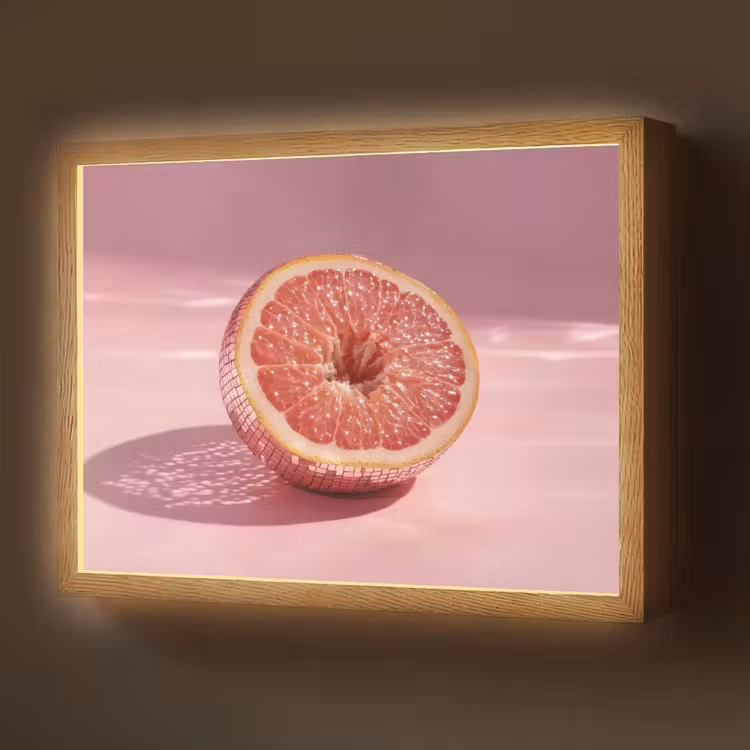 Grapefruit - Roze - Disco - Shiny Light Box met batterij (Wandlamp) middel -z3d_website