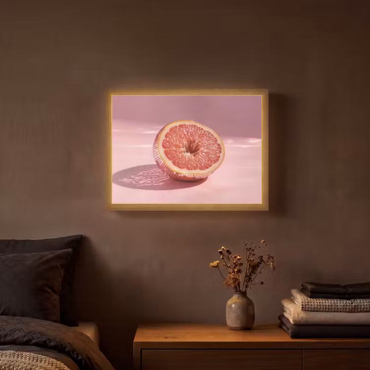 Grapefruit - Roze - Disco - Shiny Light Box met batterij (Wandlamp) middel -sfeer4