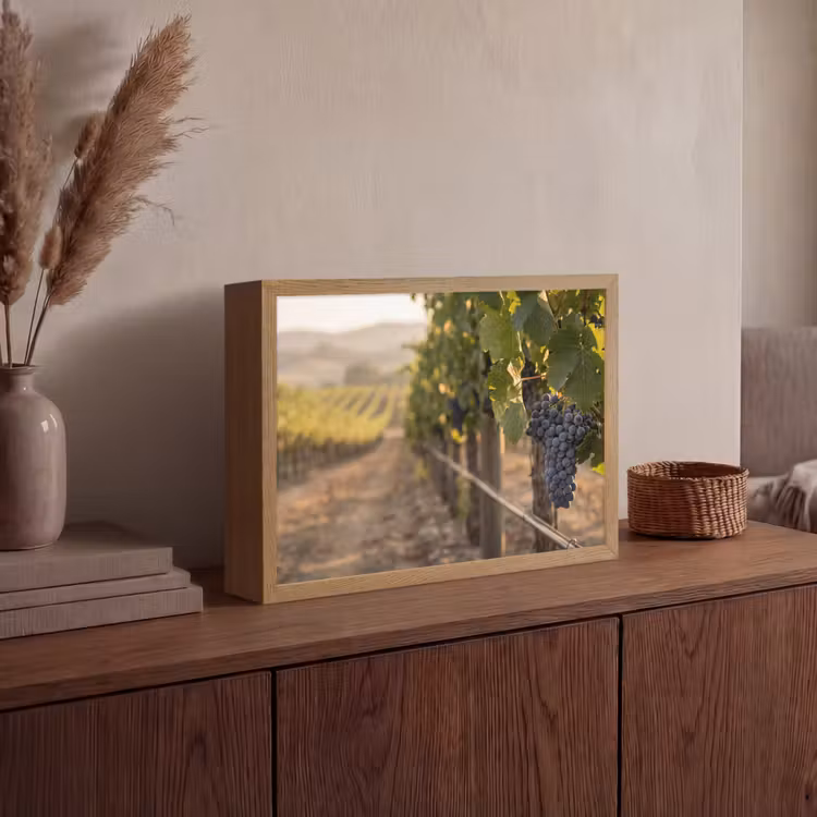 Druiven - Wijngaard - Zonlicht Light Box met batterij (Wandlamp) middel -sfeer2