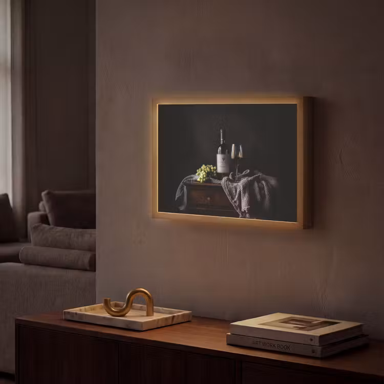 Druiven - Wijn - Rood - Tafel Light Box met batterij (Wandlamp) middel -sfeer1