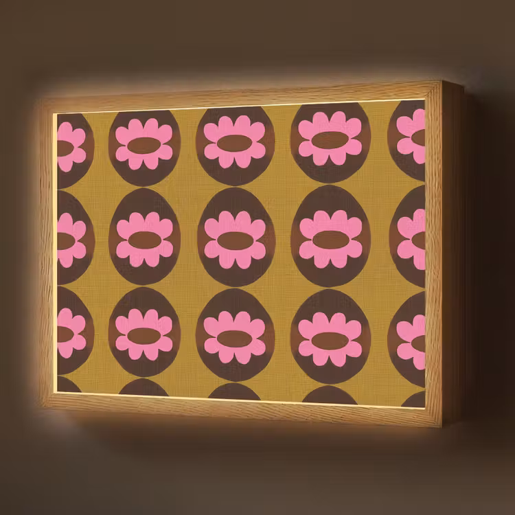 Grafisch - Patroon - Kleurrijk Light Box met batterij (Wandlamp) middel 907 -z3d_website