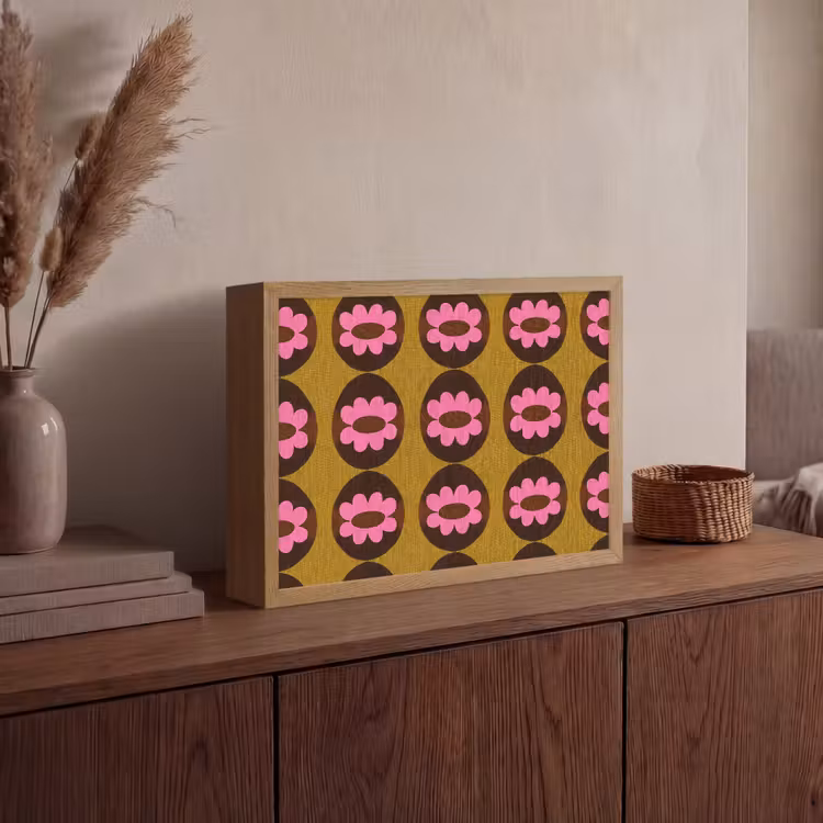 Grafisch - Patroon - Kleurrijk Light Box met batterij (Wandlamp) middel 907 -sfeer2