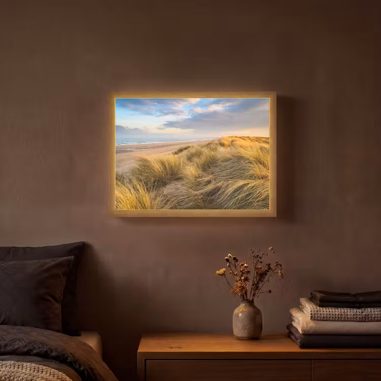 Gras - Duinen - Strand - Zomer Light Box met batterij (Wandlamp) middel -sfeer4