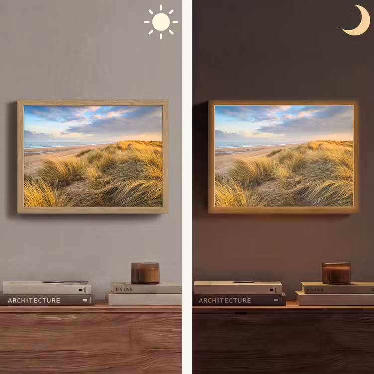 Gras - Duinen - Strand - Zomer Light Box met batterij (Wandlamp) middel -sfeer3
