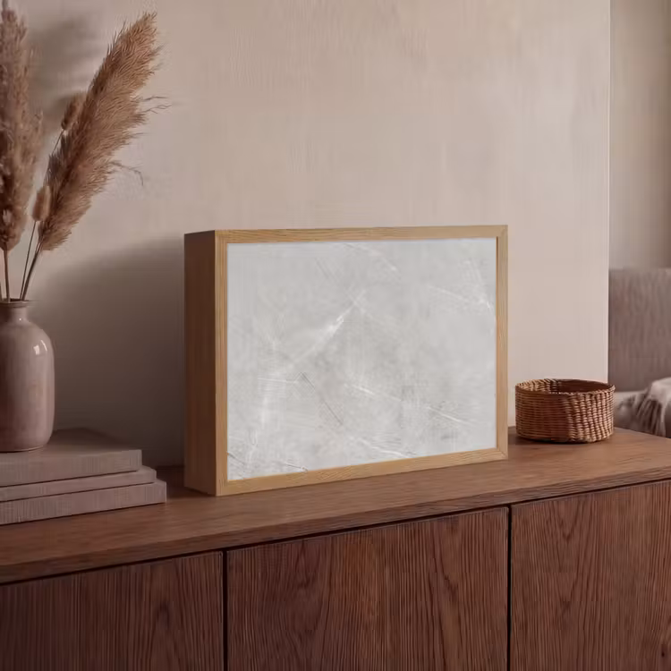 Grijs - Beton - Industrieel Light Box met batterij (Wandlamp) middel -sfeer2