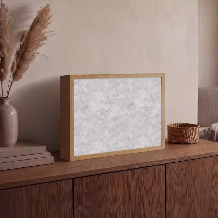 Grijs - Marmer - Mat Light Box met batterij (Wandlamp) middel 907 -sfeer2