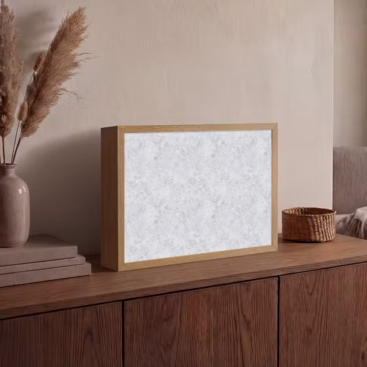 Grijs - Terrazzo-effect - Beton Light Box met batterij (Wandlamp) middel 907 -sfeer2