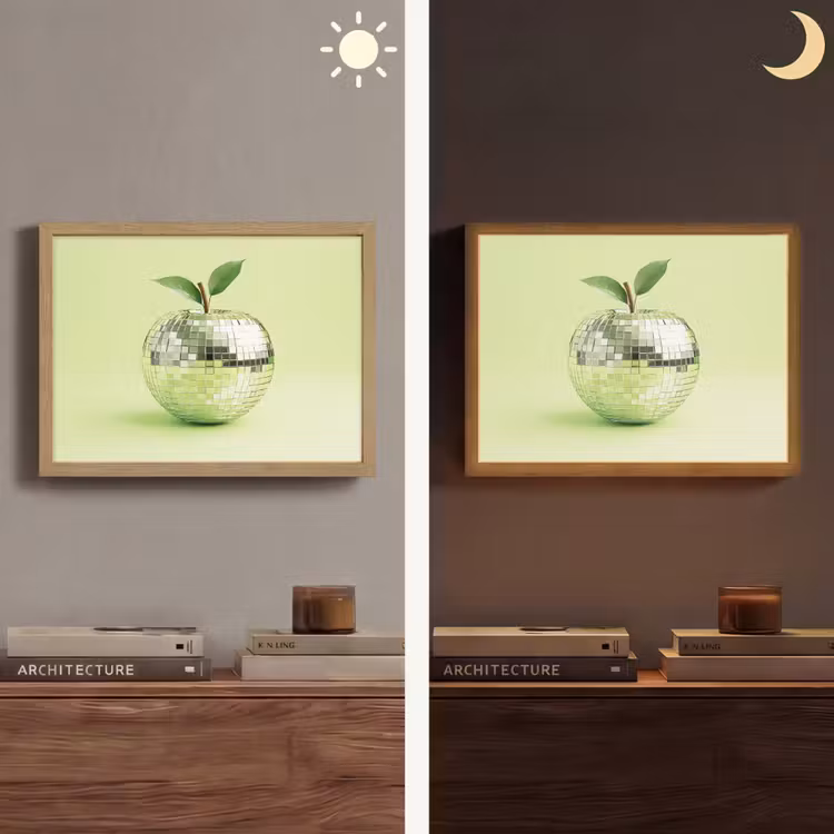 Groen - Disco - Decoratie - Appel Light Box met batterij (Wandlamp) middel -sfeer3