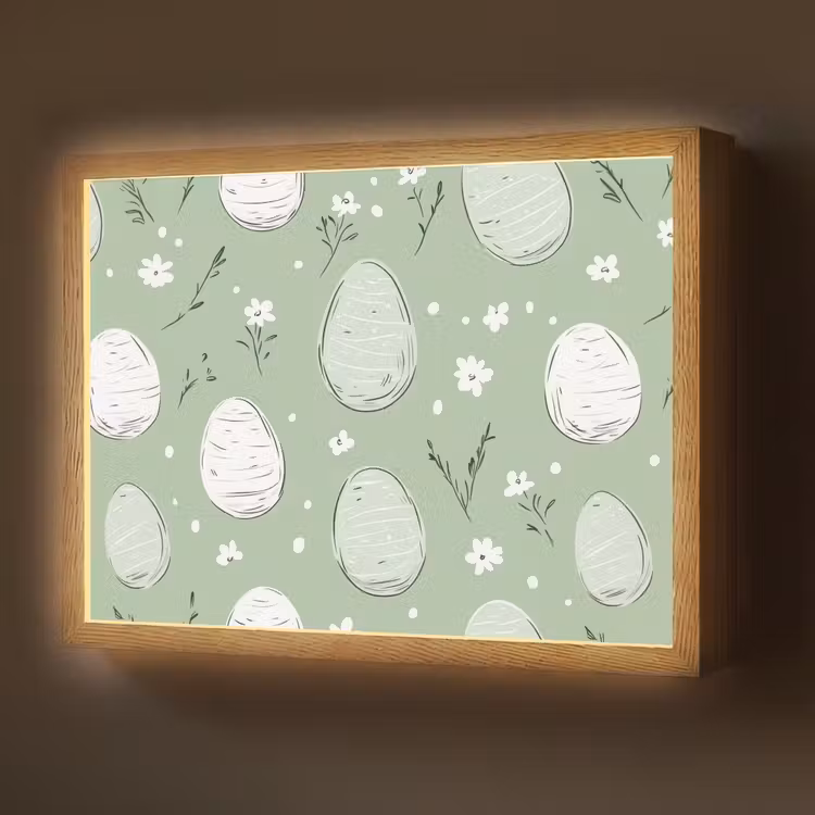Groen - Eieren - Patroon Light Box met batterij (Wandlamp) middel -z3d_website