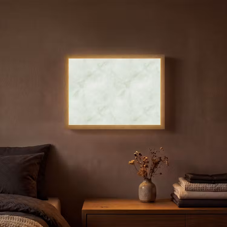 Groen - Marmer - Vloeiende aders Light Box met batterij (Wandlamp) middel 907 -sfeer4