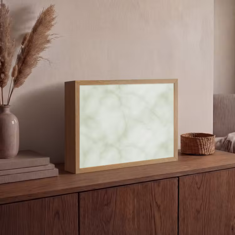 Groen - Marmer - Aders Light Box met batterij (Wandlamp) middel 907 -sfeer2