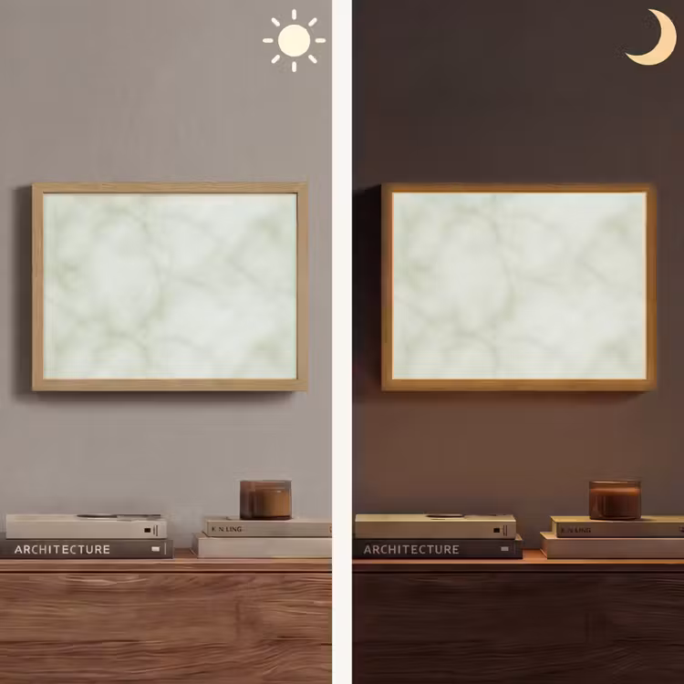 Groen - Marmer - Aders Light Box met batterij (Wandlamp) middel 907 -sfeer3
