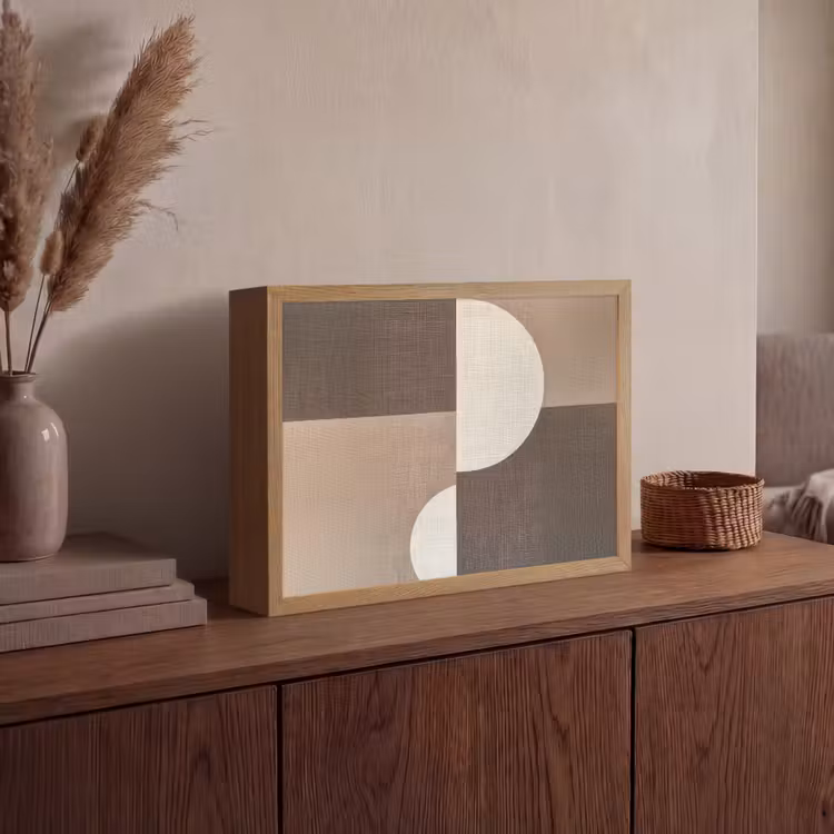 Raster - Halve cirkels - Contrast Light Box met batterij (Wandlamp) middel -sfeer2