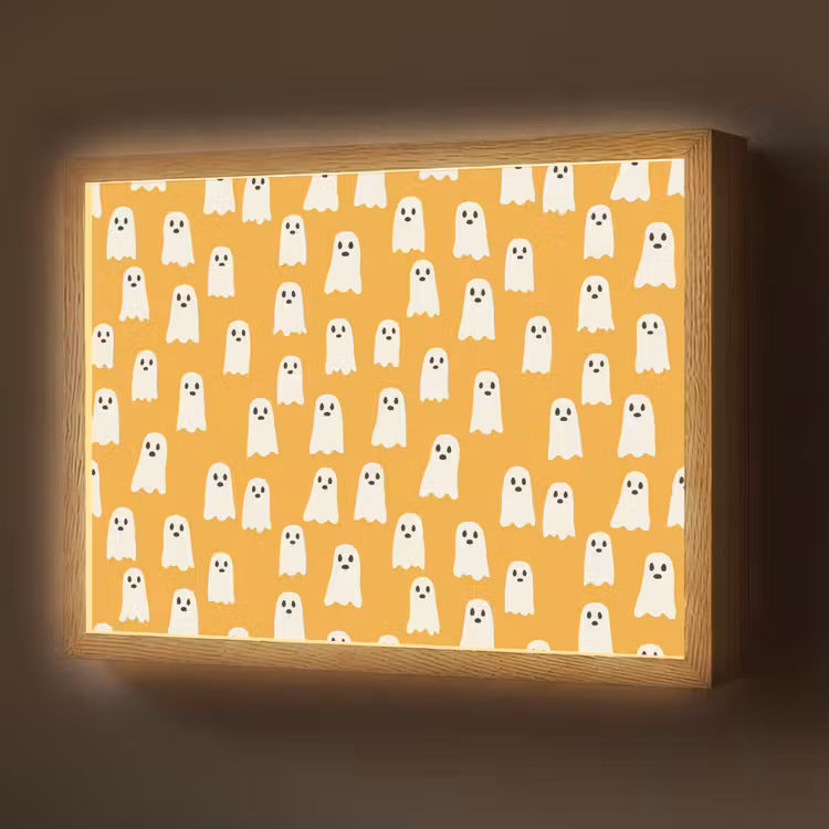 Halloween - Spookjes - Oker Light Box met batterij (Wandlamp) middel 907 -z3d_website
