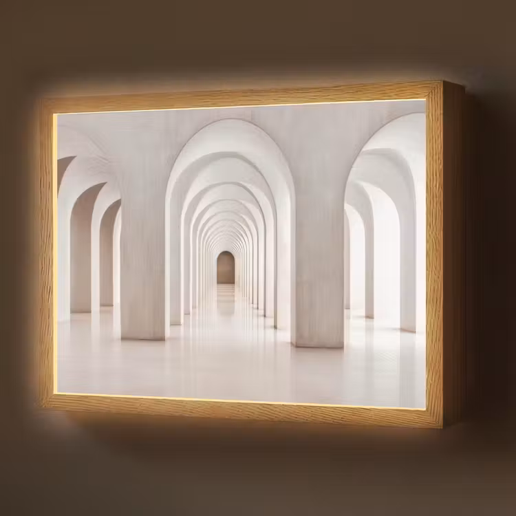 Hal - Bogen - Symmetrisch - Modern Light Box met batterij (Wandlamp) middel -z3d_website