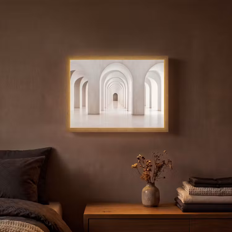 Hal - Bogen - Symmetrisch - Modern Light Box met batterij (Wandlamp) middel -sfeer4