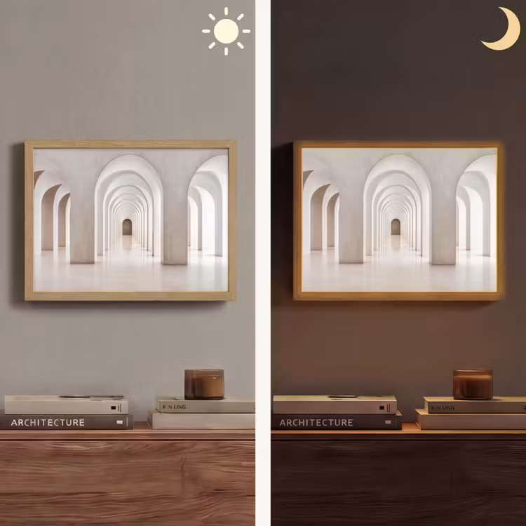 Hal - Bogen - Symmetrisch - Modern Light Box met batterij (Wandlamp) middel -sfeer3