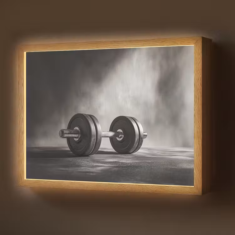 Halter - Gewichten - Zwart Light Box met batterij (Wandlamp) middel -z3d_website
