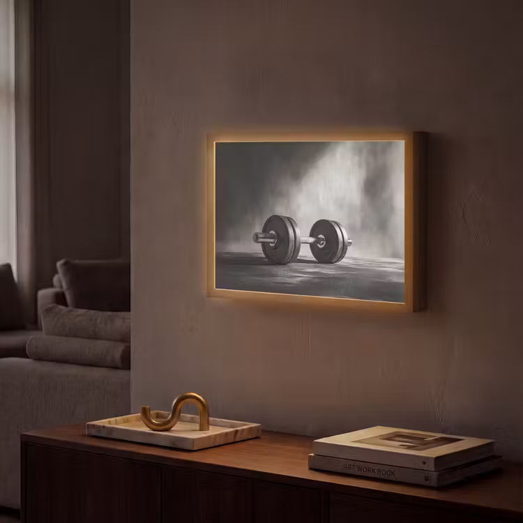 Halter - Gewichten - Zwart Light Box met batterij (Wandlamp) middel -sfeer1