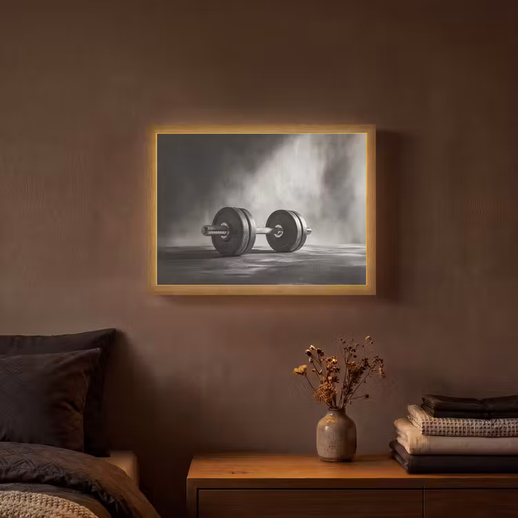 Halter - Gewichten - Zwart Light Box met batterij (Wandlamp) middel -sfeer4