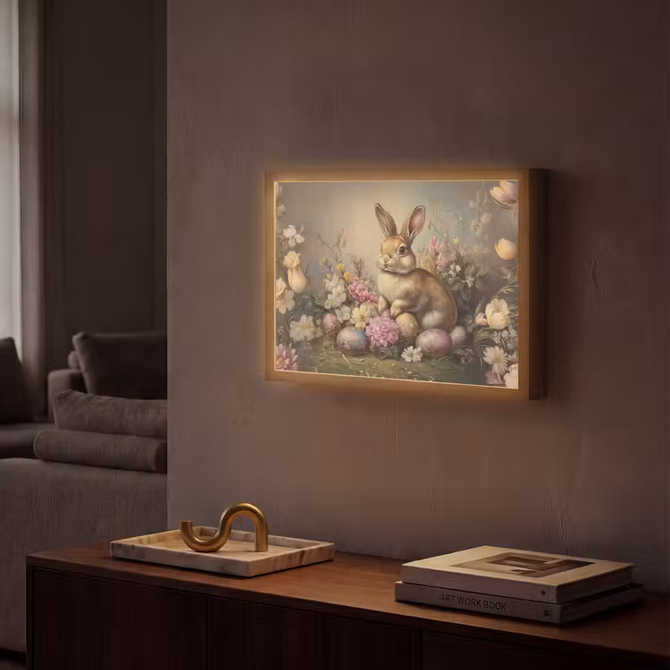 Haas - Stilleven - Bloemen Light Box met batterij (Wandlamp) middel -sfeer1