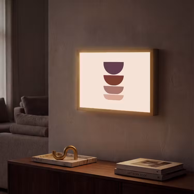 Harmonieus - Symmetrisch - Rood Light Box met batterij (Wandlamp) middel -sfeer1
