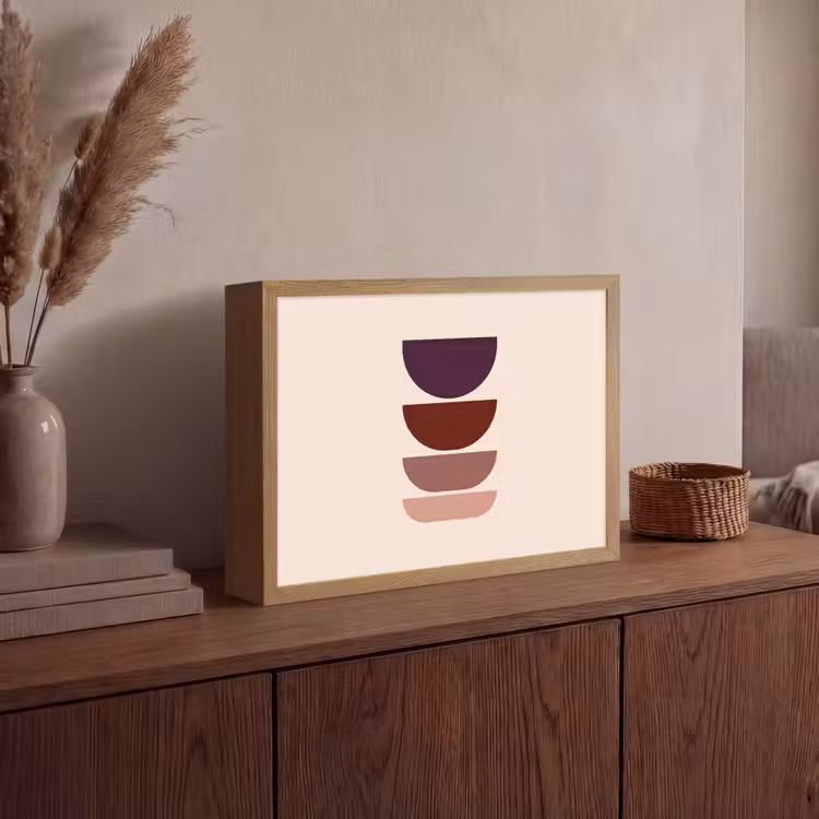 Harmonieus - Symmetrisch - Rood Light Box met batterij (Wandlamp) middel -sfeer2