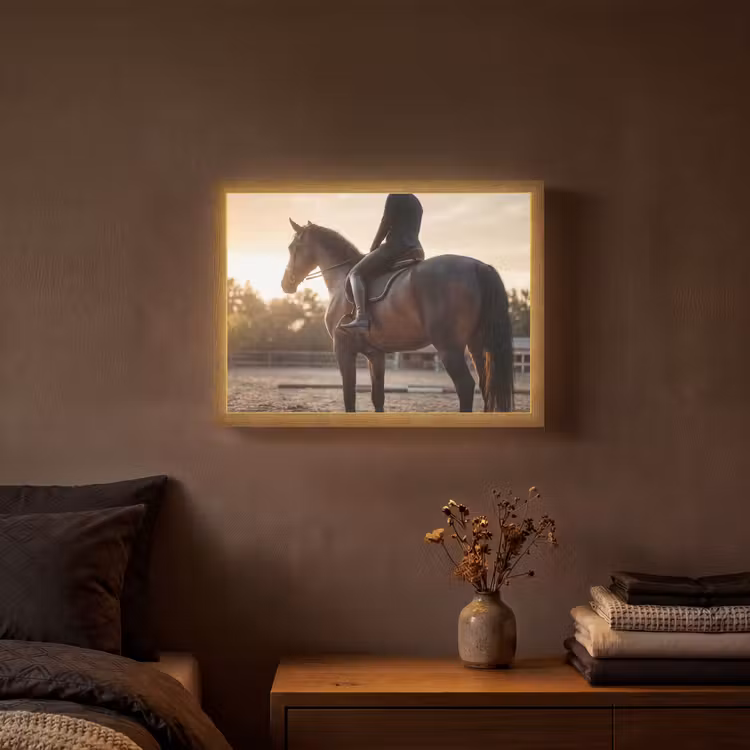 Harmonie - Ruiter - Zon Light Box met batterij (Wandlamp) middel -sfeer4