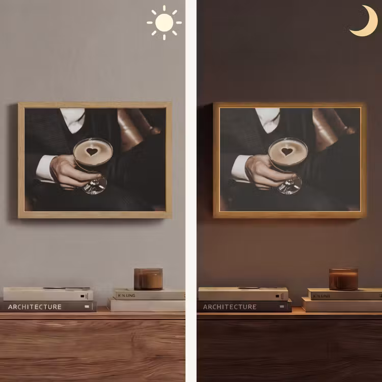 Hartje - Cocktail - Espresso Martini - Hand Light Box met batterij (Wandlamp) middel -sfeer3