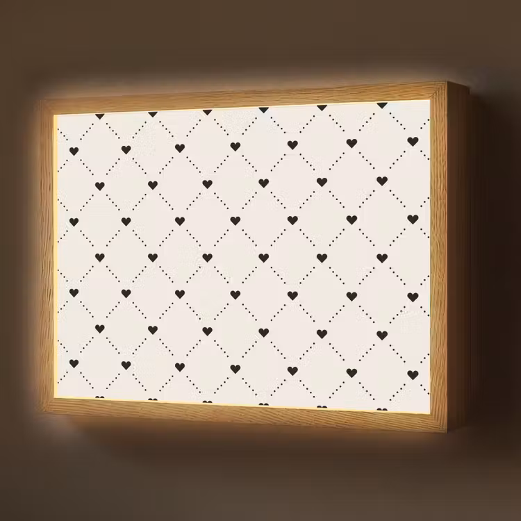 Hart - Dotline - Wit - Zwart Light Box met batterij (Wandlamp) middel 907 -z3d_website