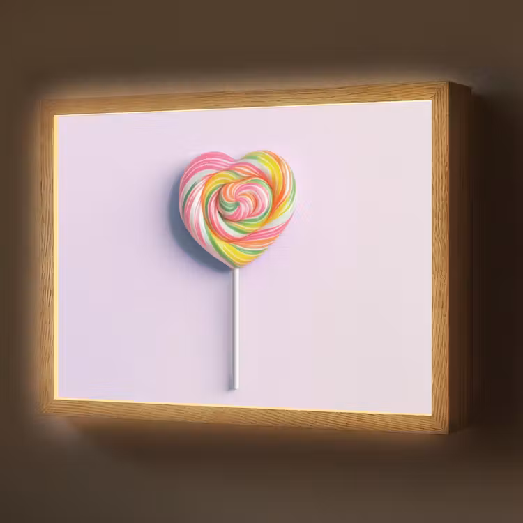 Hart - Lolly - Snoep Light Box met batterij (Wandlamp) middel -z3d_website