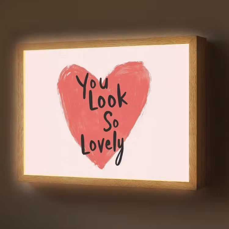 Hart - Rood - Valentijn Light Box met batterij (Wandlamp) middel -z3d_website