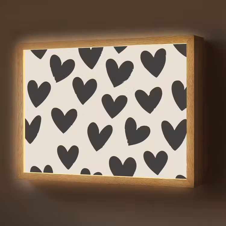 Hartjes - Zwart - Beige Light Box met batterij (Wandlamp) middel -z3d_website