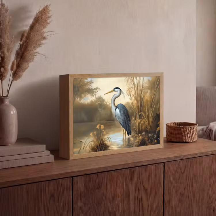 Reiger - Water - Planten Light Box met batterij (Wandlamp) middel -sfeer2