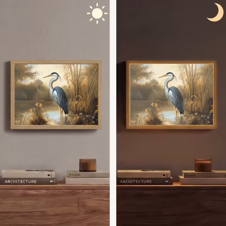 Reiger - Water - Planten Light Box met batterij (Wandlamp) middel -sfeer3