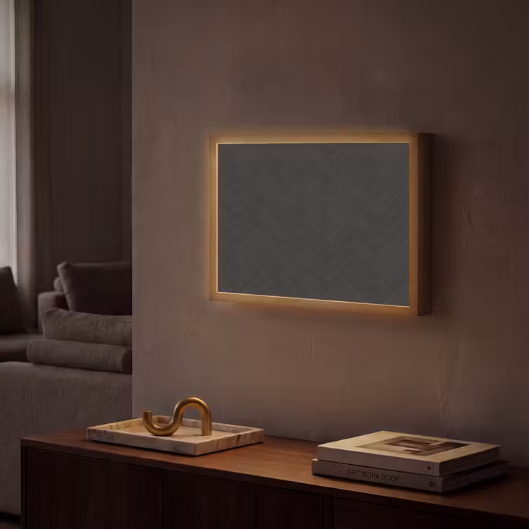 Visgraat - Wandtegel - Mat - Zwart Light Box met batterij (Wandlamp) middel 907 -sfeer1