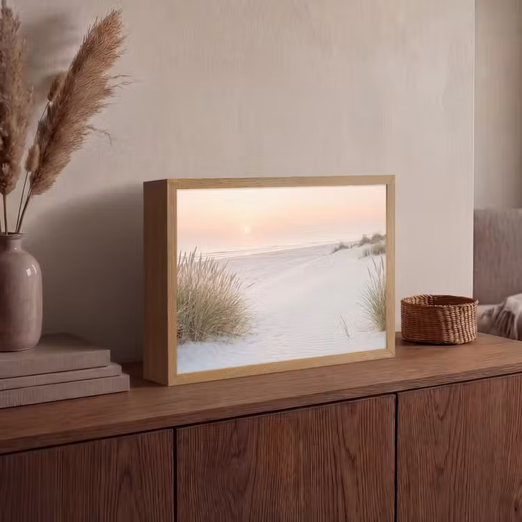 Horizon - Duinlandschap - Zand Light Box met batterij (Wandlamp) middel -sfeer2