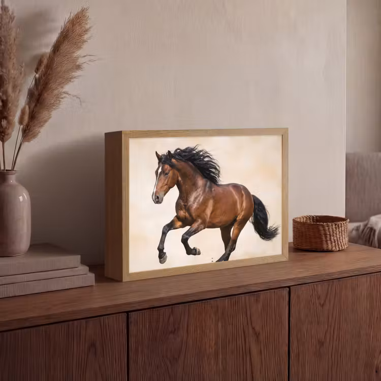 Paard - Galop - Energie Light Box met batterij (Wandlamp) middel -sfeer2